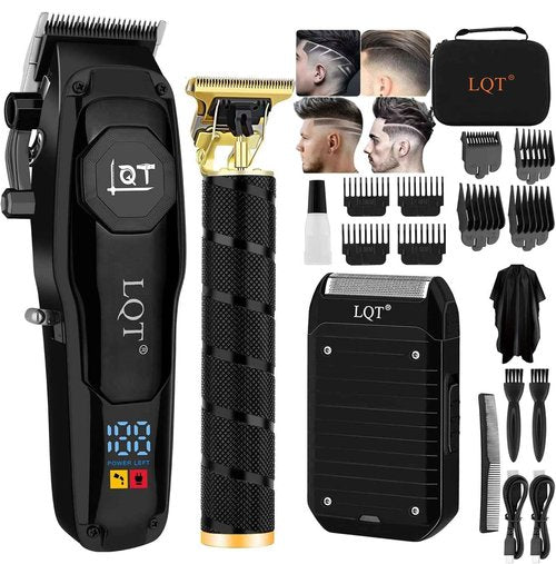LQT Professional Hair Clippers for Men,Professional Barber Clippers and Trimmer Set,Mens Cordless Clipper, Electric Hair Cut Machines,Cordless Mens Grooming Kit for Face, Hair, Gifts