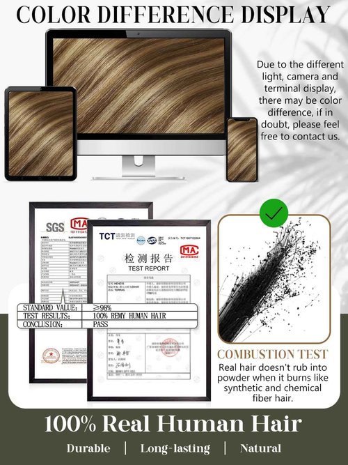 LOXXY Double Weft PU OVO Hair Extensions - 16 Inch 100g Seamless Balayage Chocolate Brown to Caramel Blonde - Invisible Butterfly Real Human Hair Extensions, 1PCS Micro Beads Genius Weft Width 31.5"