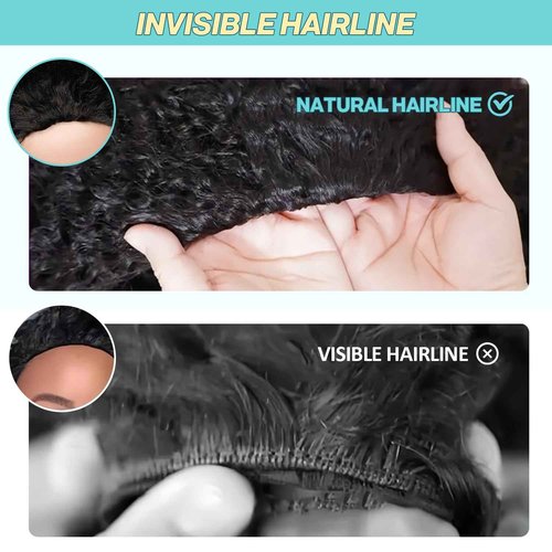 UMEGIRL Half Wig Human Hair Burmese Curly Wig for Women 250 Density 3 In 1 Seamless Flip Over Half Wigs Beginner Friendly Glueless Wigs Human Hair with Spiral End Natural Color 20 Inch