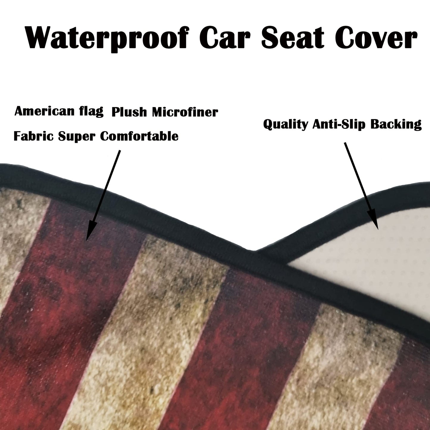 LoyaGour Car Seat Cover Protector Front Seats,for Gym Workout,Running,Swimming,Beach and Hiking,Waterproof Sweat Towel Bucket Seat Covers for Cars SUV Trucks (American Flag, 1Pcs)