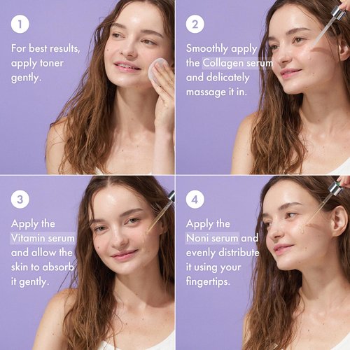 TWENTY KEI Serum - 3 step Everyday Solution - Collagen, Noni, Vitamin SET - Rejuvinate, Firmming, Radiance Boost, Moisturizing