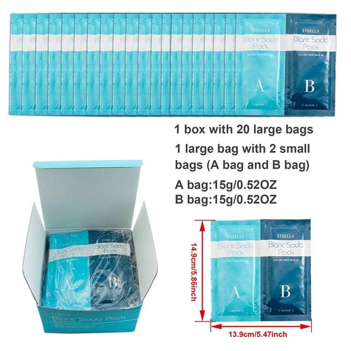Elitzia CO2 Carboxy Gel Mask 1 box 20 bags Facial Care Skin Beauty ET1719 (Blue)