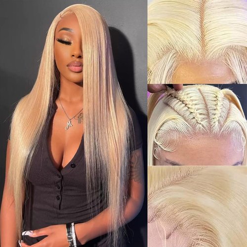 Savasana Blonde Lace Front Wig 13x4 Straight 613 Lace Front Wig Human Hair Glueless Pre Plucked with Baby Hair for Black Women 24 Inch