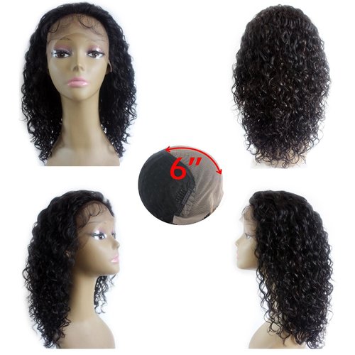 ManeMajesty 13x6 Lace Front Wigs Human Hair Glueless Wear and Go Deep Wave Wig Pre Plucked Pre Cut HD Lace Frontal Wig with Baby Hair For Black Women 16 Inch Natural Color