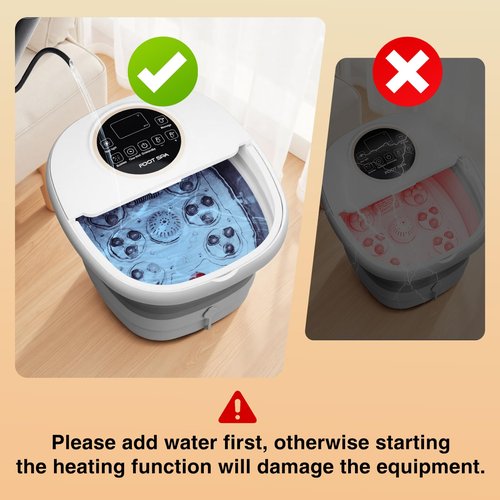 Olixie Electric Pedicure Foot Spa with Bubble and Heat,Collapsible Foot Soaking Tub with Remote Control,Pedicure Tools for Feet and Automatic Foot Massager,Foot Bath Soak Tub