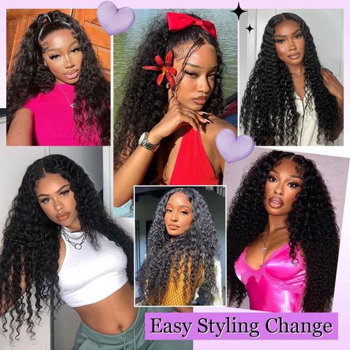 Water Wave Human Hair Bundles 16 18 20 Inch 12A Double Weft Wet and Wavy Bundles Human Hair Raw Bundles Human Hair Quick Weave Hair Bundles Natural Black