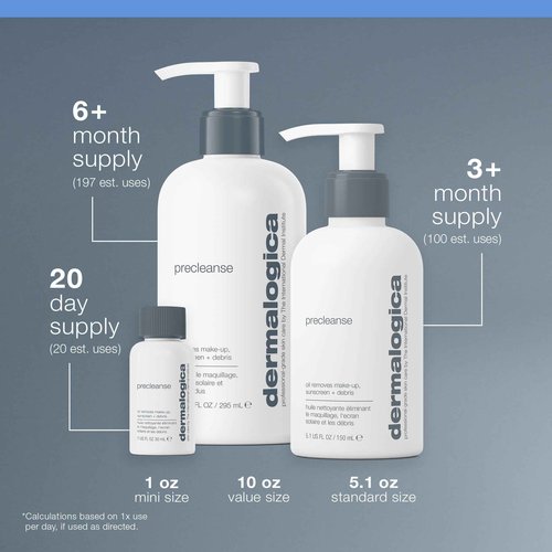 Dermalogica Precleanse Oil Cleanser, Makeup Remover for Face - Cleanse Pore and Melts Makeup, Oils, Sunscreen and Environmental Pollutants, 10 fl oz