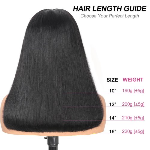 Smilenice 210% Density 13x6 Full Lace Frontal Bob Wig Human Hair 12A Brazilian Virgin Human Hair Pre Plucked HD Transparent Lace Glueless Wigs 14 Inch