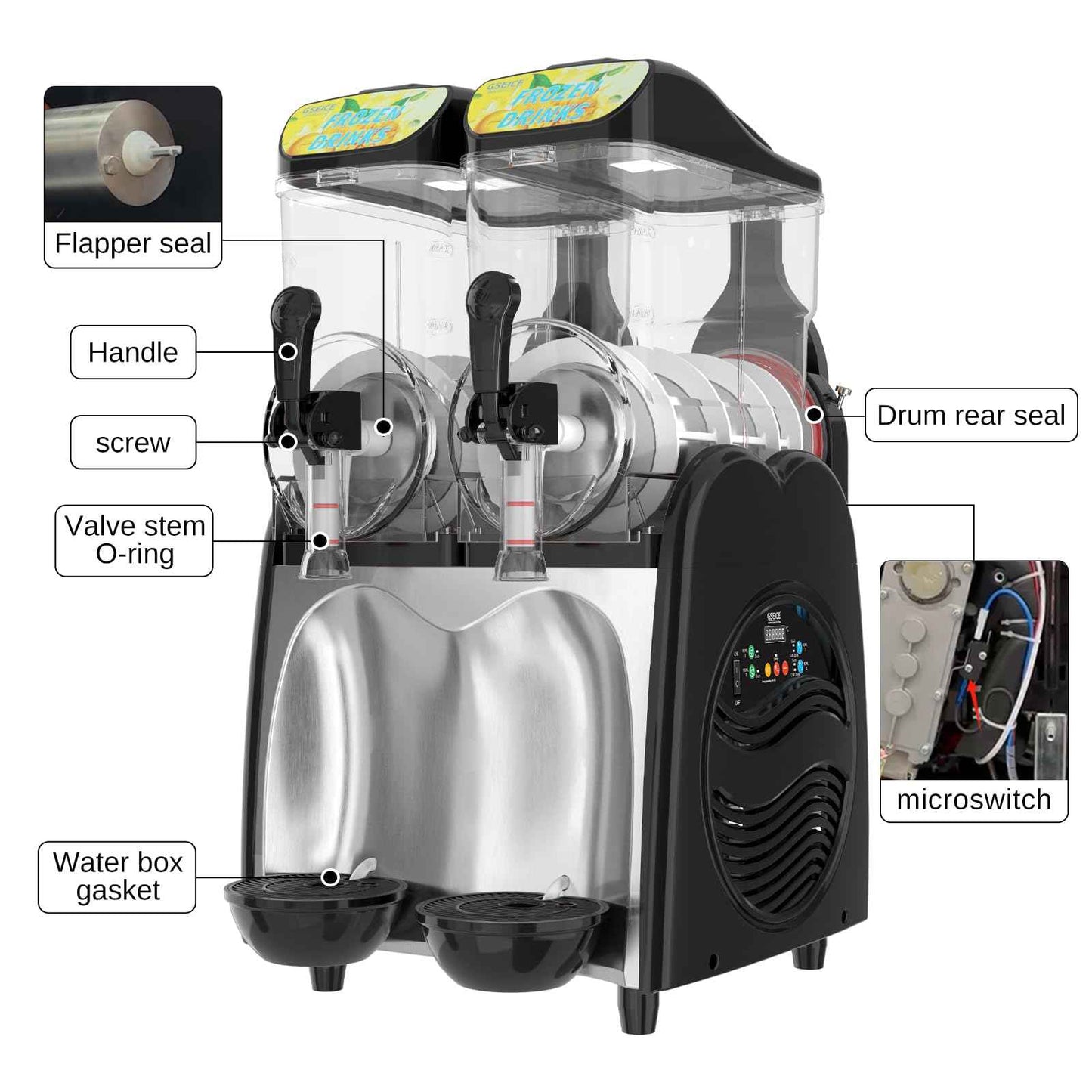 GSEICE Slushy Machine Parts, Slushy Machine Handle Slushy Machine Accessories Black