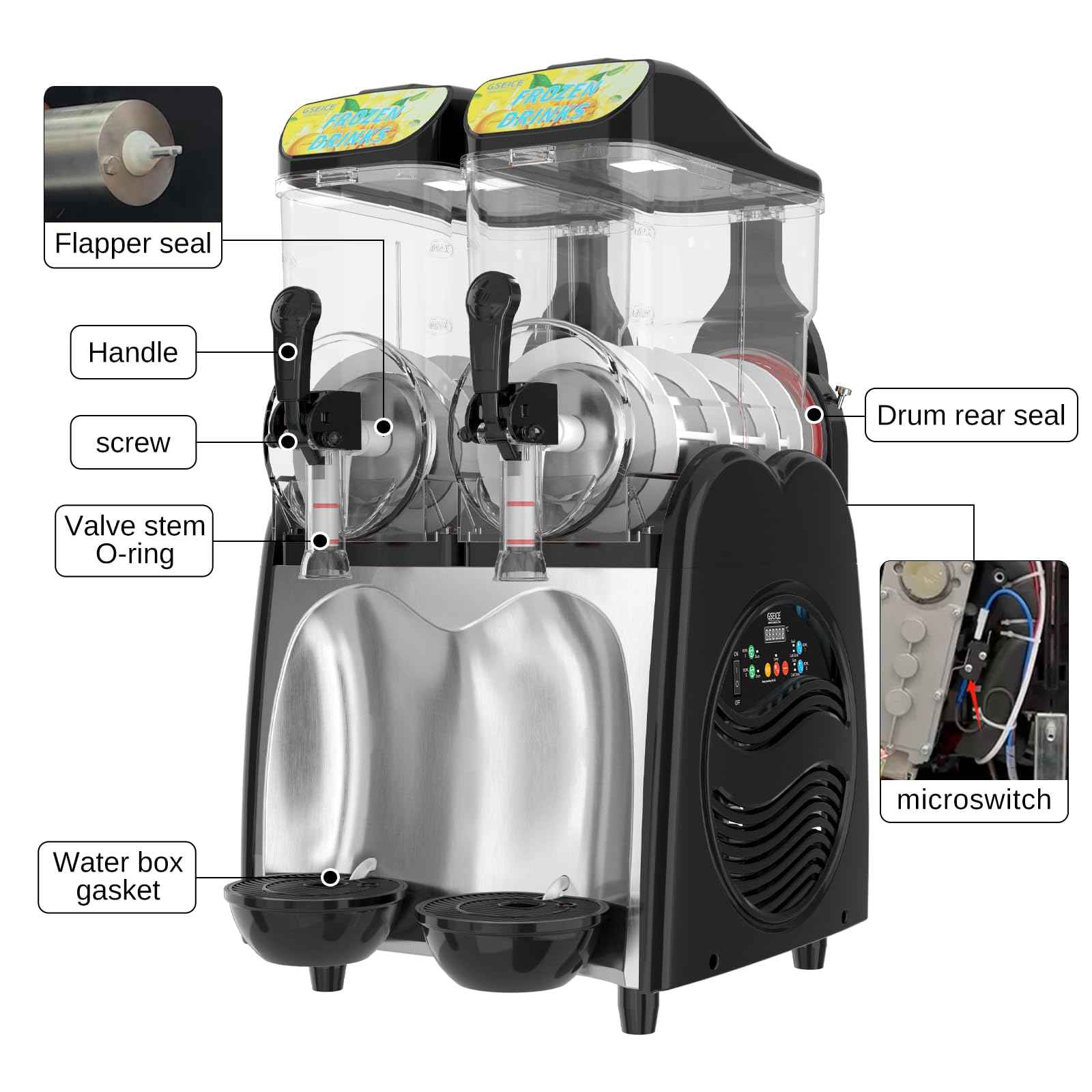 GSEICE Slushy Machine Parts, Slushy Machine Handle Slushy Machine Accessories Black