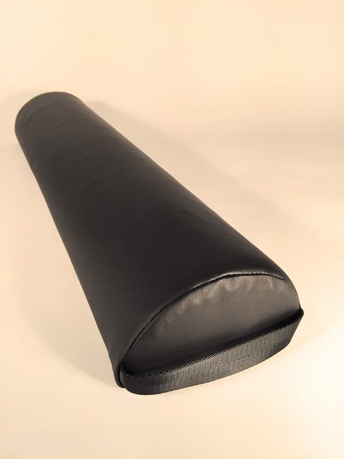 NRG Jumbo Half Round Bolster - Extra Large Massage Table and Spa Bed Pillow Cushion - Positioning Bolster with Carrying Strap - CFC Free Foam, PVC Free Vinyl Cover - 8 x 4 x 26 Inches - Color: Black