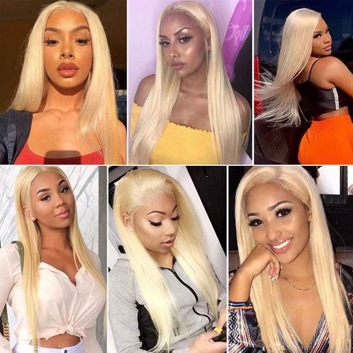 Fabimiya 26 28 30 Inch Bundles Human Hair Blonde 613# Straight Wave Human Hair Bundles Unprocessed Soft Sewn In Hair with Double Weft for Black Women