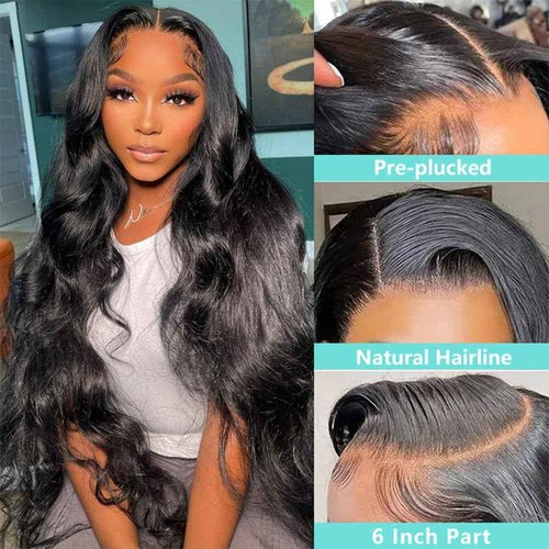 ABALON 13x6 Lace Front Wigs Human Hair Pre Plucked 200% Density Body Wave Wig HD Lace Frontal Wigs Human Hair for Women Natural Color Glueless Wigs Human Hair Pre Plucked 20 Inch