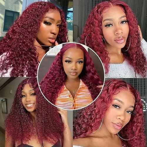 99J Human Hair Bundles Burgundy Water Wave Bundle Red Human Hair Bundle 18 18 18 inch Burgundy Water Wave 3 Bundles
