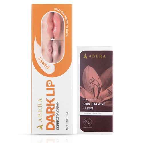 Combo Abera Saffron Serum For Melasma Treatment & Abera Dark Lip Corrector Cream, Lip Balm For Lightening & Brightening Dark Lip For Men & Woman