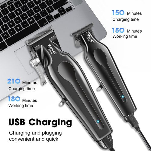 KEMEI Professional Hair Clippers Set for Men, Clippers for Hair Cutting, Cordless Rechargeable Hair Clippers Kit, Haircut Clippers, Hair Cutting Tools, LED Display, Gifts for Men