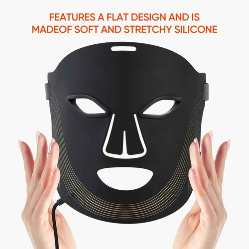 ESTANANA Cordless Red Light Therapy for Face, 7 Modes Led Face Mask Light Therapy with Remote, Near Infrared 880 Red Light Therapy Mask at Home, Wrinkle Reduction, Anti-Ageing, Black