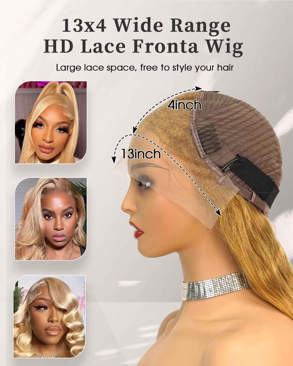 Honey Blonde Lace Front Wigs Human Hair 13x4 HD Transparent Lace Frontal Wigs Body Wave Colored 27 Honey Brown Wavy Wig Pre-Plucked Hairline 180% Density 20 inch