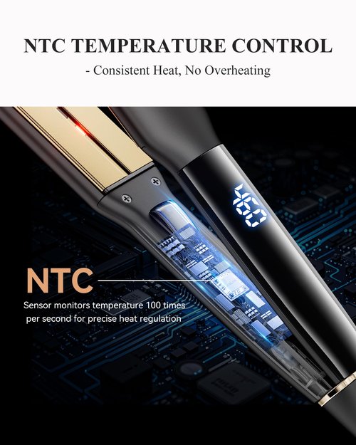 ANLAN Infrared Hair Straightener, 1.4" Ceramic Flat Iron with 20s Fast Heating, Negative Ions, 210–460°F Adjustable, Dual Voltage & Auto Shut-Off for Smooth, Shiny Styles