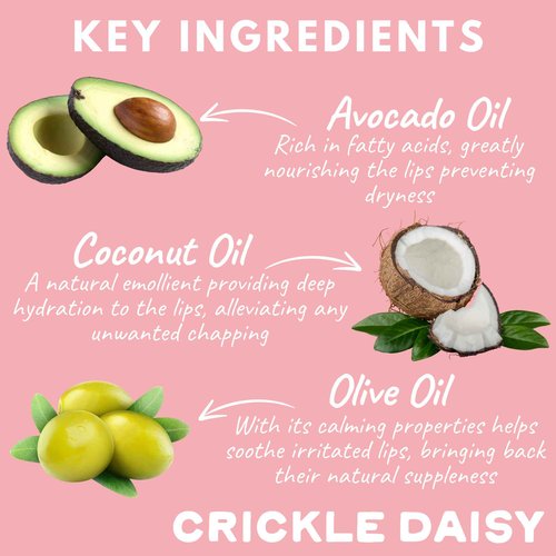 Crickle Daisy Lip Treat Balm - Hydrating & Nourishing Lip Balm with Avocado, Olive, and Coconut Oils - Softening Lip Moisturizer & Protection for Very Dry Lips - Set Of 4, 0.7oz Each
