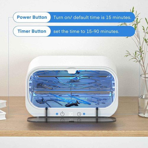 Yofuly Sterilizer for Esthetician, 12L Double-layer Large Sterilizer for Nail Tools, Multi-Functional Nail Cleaner Box, Large Capacity Cleaning Cabinet for Home Use, Barbers, Beauty Salons, and Spas