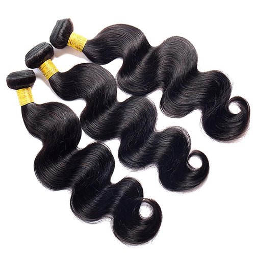 Body Wave Bundles Human Hair 20 22 24 Inch Human Hair Bundle 100% Unprocessed Brazilian Virgin Hair 3 Bundles Human Hair Extensions for Black Women Natural Color