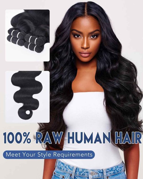 Lucklady 16A Raw Bundles Human Hair Body Wave, 22 Inch Body Wave Bundles Human Hair, Triple Lifespan Virgin Remy hair