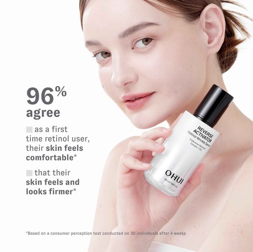 O HUI Reverse Activator Retinol Fine Wrinkle Serum | Korean Skin Care | Comfortable Retinol Serum for Face | Minimal to no irritation | Peptide | Fine Lines & Wrinkles Visibly Reduced by 45%*