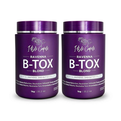I Belli Capelli Ravenna Hair B-tox Treatment for Blond Hair, Formaldehyde-Free- Cirugia Capilar Para el Cabello- Anti-Frizz, Smoothing- 35.2 oz(1kg), 2 units
