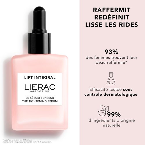 Lierac Lift Integral Tightening Hyaluronic Acid Serum for Face - Firming Face Serum with Collagen, Elastin & Hyaluronic Acid for Woman, Smoother Skin and Visible - 30ml