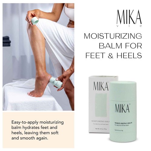 Mika Vie Foot Balm & Foot Socks | Moisturizer for Dry Cracked Feet, Urea Cream & Feet Moisturizer, It Softens & Exfoliates Skin