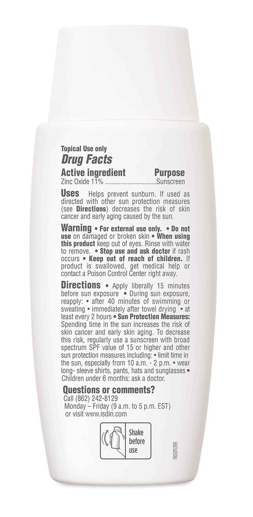 ISDIN Eryfotona Actinica Zinc Oxide and 100% Mineral Sunscreen Broad Spectrum SPF 50+, No White Cast, Suitable for Sensitive Skin, 3.4 Fl Oz