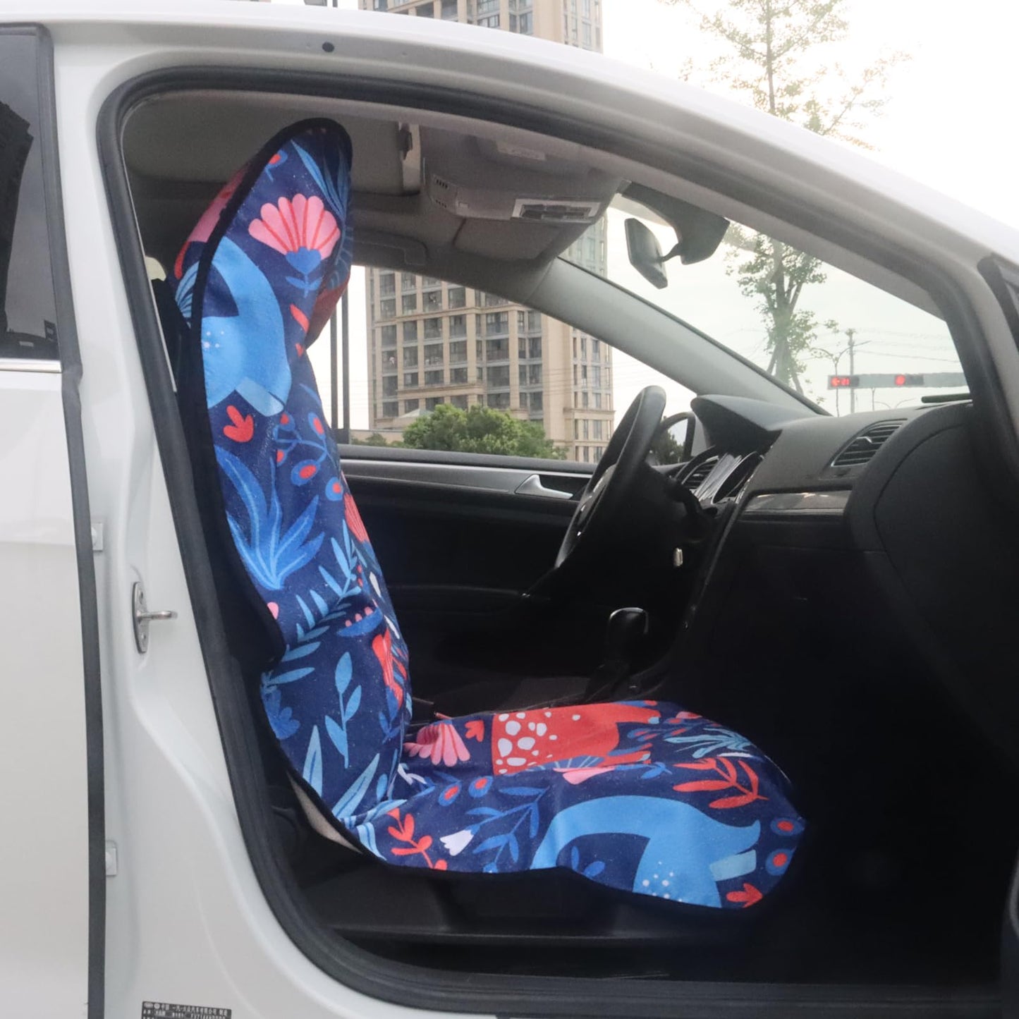 LoyaGour Car Seat Cover Protector Front Seats,for Gym Workout,Running,Swimming,Beach and Hiking,Waterproof Sweat Towel Bucket Seat Covers for Cars SUV Trucks (Dinosaur, 1Pcs)