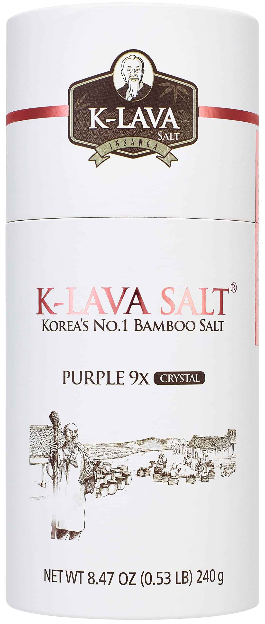 K-LAVA SALT—Korea's No.1 Bamboo Salt—Purple 9X, Crystal, 8.47 Ounce