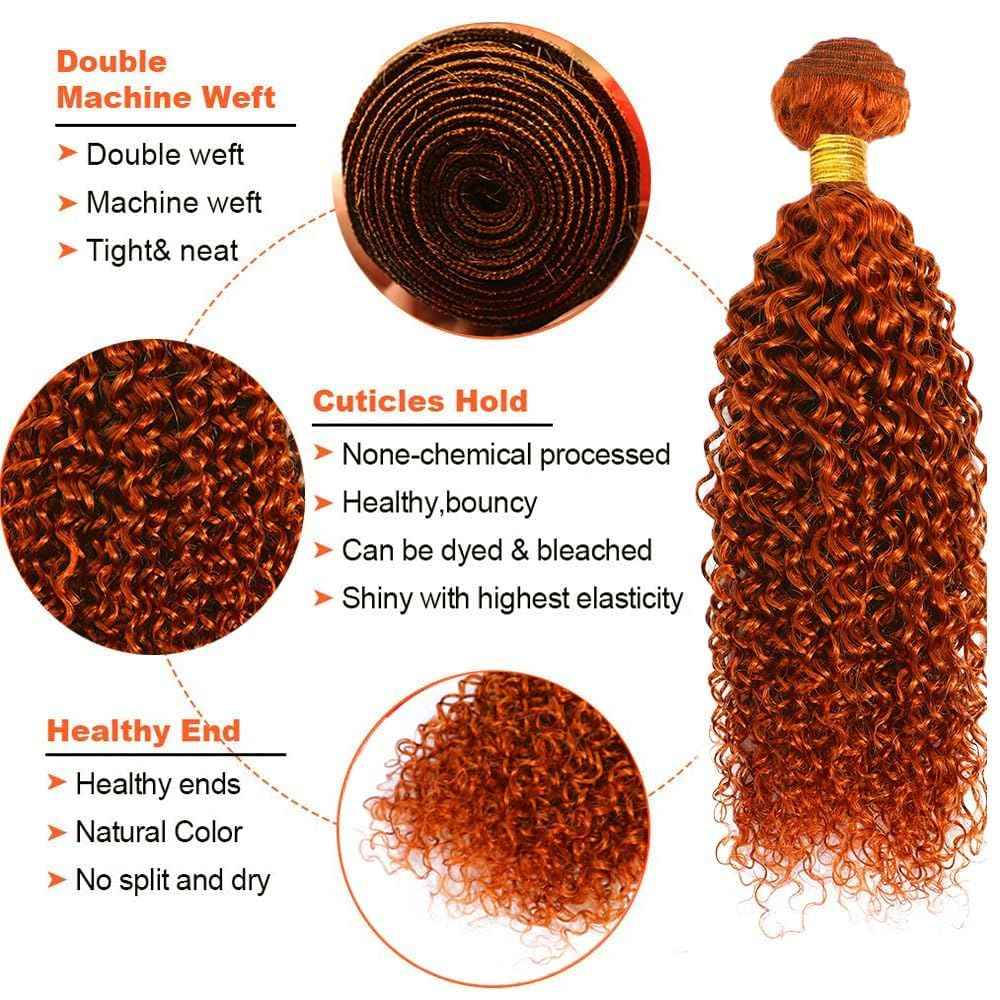 Giginger Brazilian Human Hair Bundles 24 26 28 inch Orange Jerry Curly Bundles 350 Color Human Hair Ginger Orange Unprocessed Virgin Quick Weave Hair for Black Women
