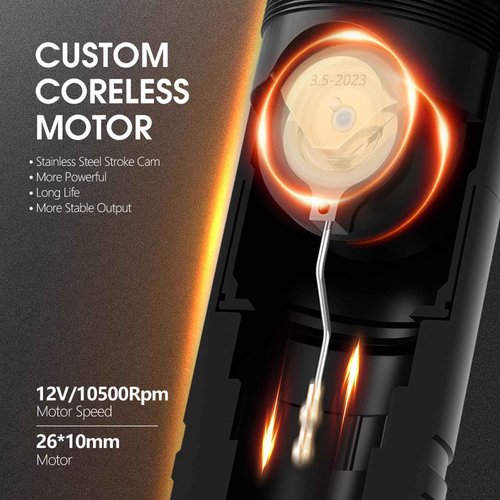 Ambition Ninja Max Wireless Tattoo Machine Rotary Cartridge Battery Pen with 2400mAh Power Supply Coreless Motor Digital LCD Display Tattoo Gun for Professionals Tattoo Artists