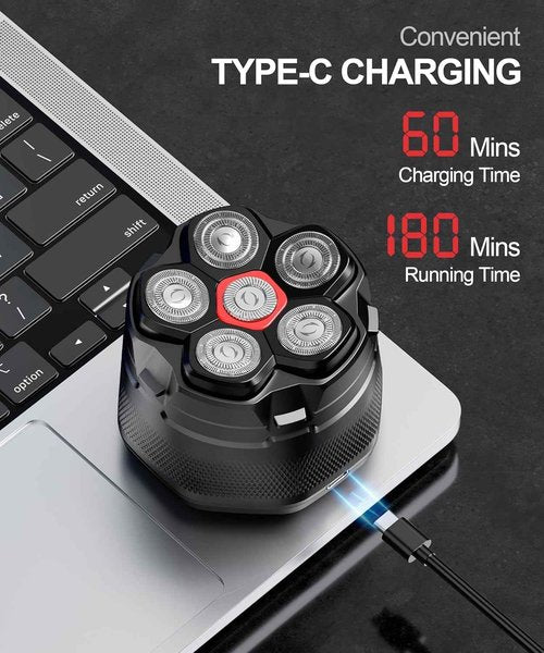 Head Shaver for Bald Men, 10000 RPM High-Speed 6D Magnetic Razor, IPX8 Waterproof Wet/Dry Shaving, LED Display & Storage Case