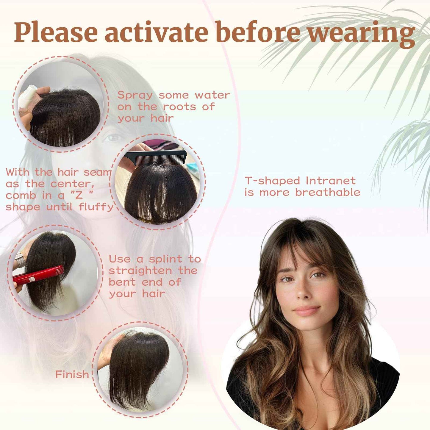 Human Hair Toppers for Women with Fringe 10 Inch Real HairPieces-360°3D Bangs for Thinning Hair Topper Swiss Base Ombre Light Brown with Blond Highlight（2T613）