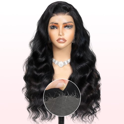 Beluck 14 lnch 13x6 Hd Full Lace Front Wigs Human Hair Pre Plucked Pre Cut, Body Wave Lace Frontal Wigs Human Hair, 15A 3D Dome Cap Ready To Wear Glueless Bleached Knots Lace Front Wig