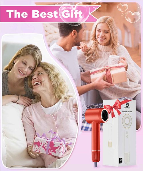 High-Speed Ionic Hair Dryer: 150000 RPM Brushless Motor 500 Millions Negative Ionic Care Blow Dryer for Fast Drying Low Noise Thermo-Control Hairdryer, Travel with Magnetic Diffuser & Nozzle