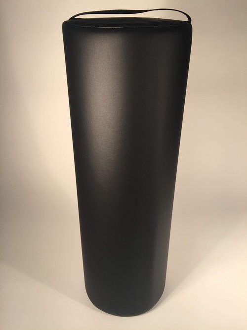 Fluffy Massage Bolster Pillow by NRG - 8"W x 26"L Full Round Massage/Spa Table Bolster with Carrying Strap - Supports Neck, Knees or Ankles - PVC Free Vinyl Upholstery - CFC Free Foam - Color: Black