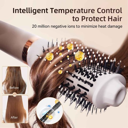 Hupifaz 5 in 1 Hot Air Styler and Blow Dryer Brush, Auto Wrap Airstyler with Diffuser, High Speed 110000 RPM Flex Hair Dryer, Fast Drying Multi Style for Straight, Volumize, Wavy and Curly