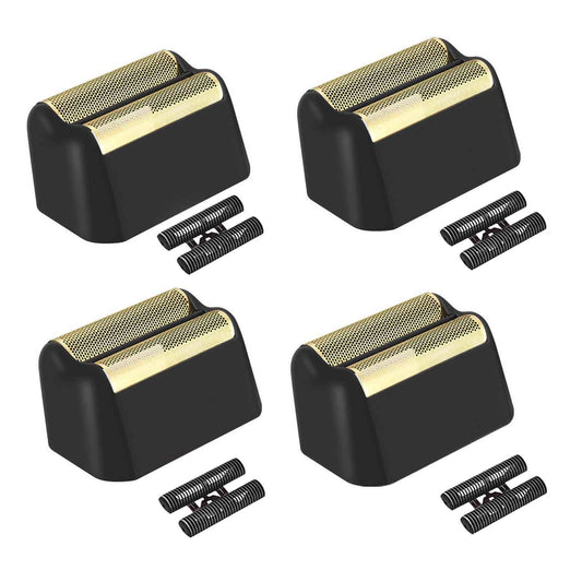 4 Pack Professional 5 Star Series Finale Shaver Replacement Foil and Cutter Bar Assembly Compatible With Wahl Shaver Foil 7031-100, 7043-100 Super Close Shaving Replacement Heads， (Black)