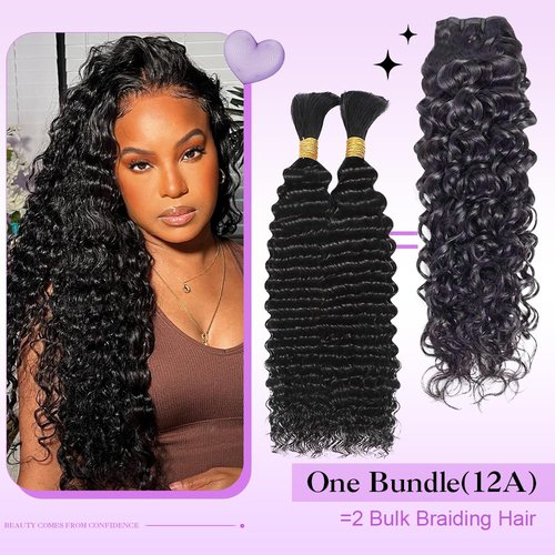 Gloseeing Water Wave Human Hair Bundles 28 Inch 12A Double Weft Wet and Wavy Bundles Human Hair Water Wave Bundles Quick Weave Hair Bundles Natural Black