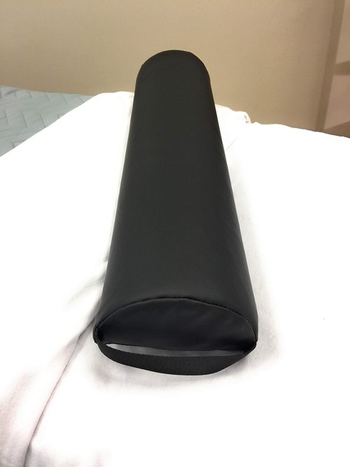 NRG Half Round Massage Bolster - Durable Massage/Spa Table Pillow Cushion - Positioning Bolster with Carrying Strap - CFC Free Foam, NaturSoft Vinyl Cover - 3 x 6 x 26 Inches - Color: Black