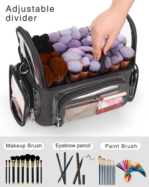 Relavel Professional Makeup Bag Backpack and Cosmetic Bag, Durable Waterproof Material with Shoulder Straps and Adjustable Dividers, Artist Organizer