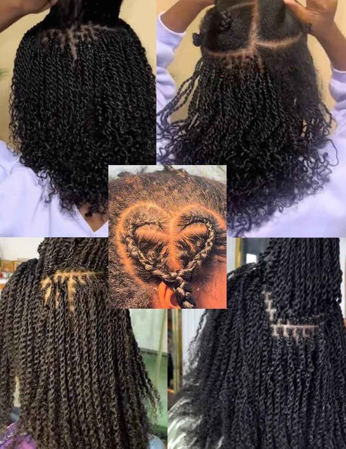Style Icon 1 Bundle Afro Kinkys Bulk Human Hair (18", Natural Black) - Twist Braids - Curly Extensions - Dreadlocks - Loc Braiding Hair