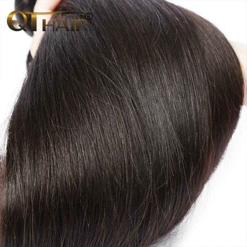 QTHAIR 16A Grade Straight Human Hair Bundles 16" 16" 18" 100% Unprocessed Virgin Indian Human Hair Extensions For Women Human Indian Straight Hair Bundles Bundles Human Hair