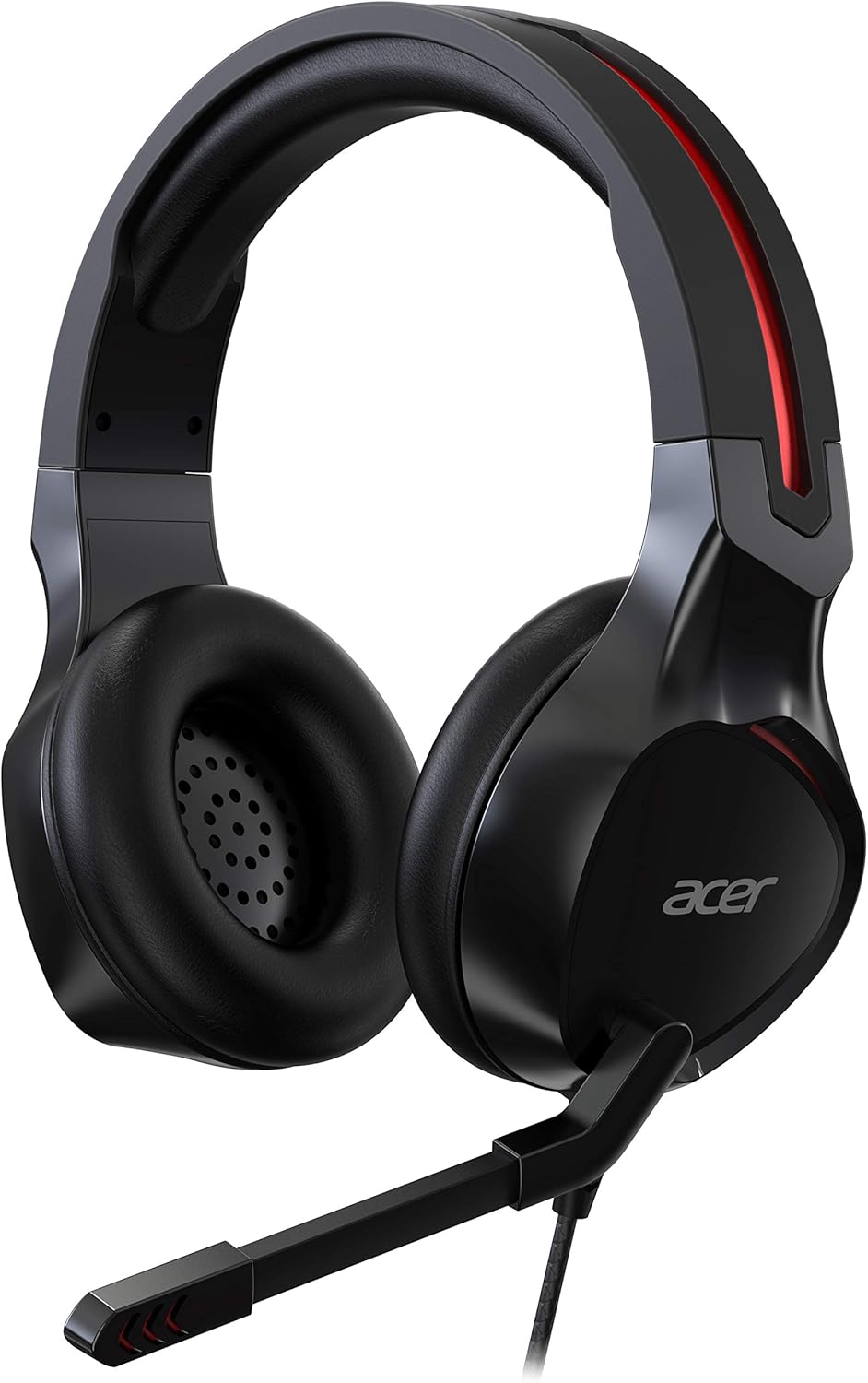 Acer Nitro Gaming Headset (Adjustable Headband, Omnidirectional Microphone, 100 dB Sensitivity) Black/Red