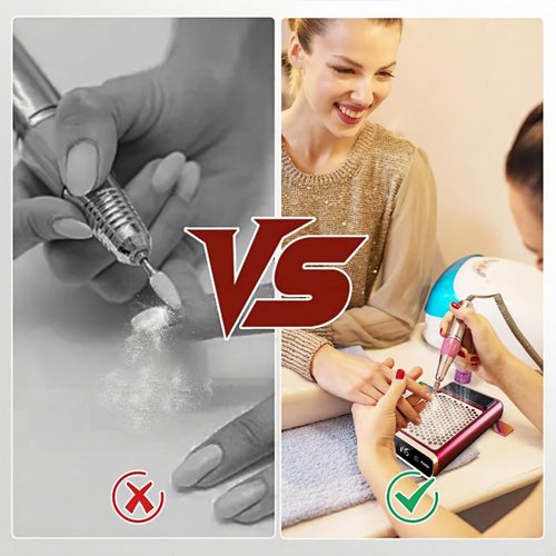 Anion Nail Vacuum Nail Dust Collector – Low Noise, Super Strong Suction, 12-Hour Ultra-Long Battery Life, Ideal for Acrylic, Nail, and Burr Dust